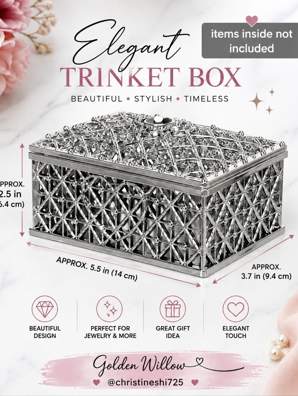 Silver Filigree Trinket Box
